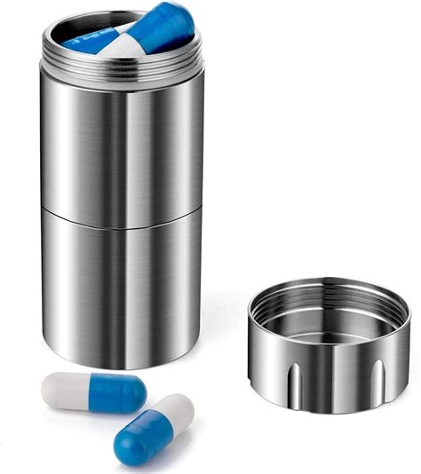 small metal pill box uk|portable small pill box.